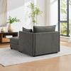 Modern, Minimalist One-Person Sofa & Lounge Chair for Small Spaces – Includes Storage Ottoman (Fabric Lounge Sofa for the Living Room)