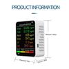 Air Quality Monitor USB Charging Multifunctional CO2 TVOC HCHO Detector Wide Application Backlight LCD Screen ABS for Office