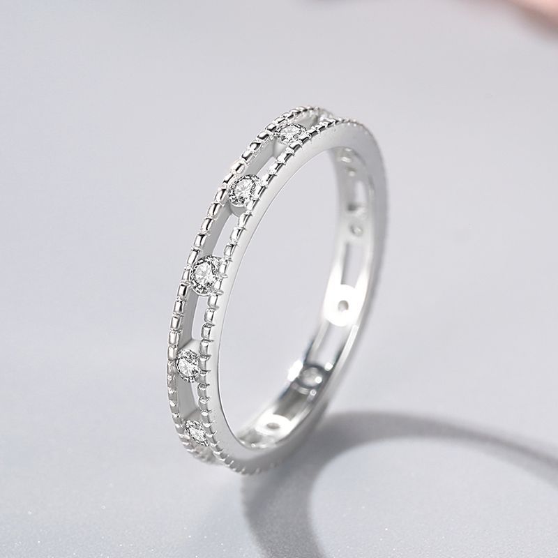 Tancise Classic 925 Sterling Silver  Zircon Ring Ladies Jewelry Wedding Promise Party Gift