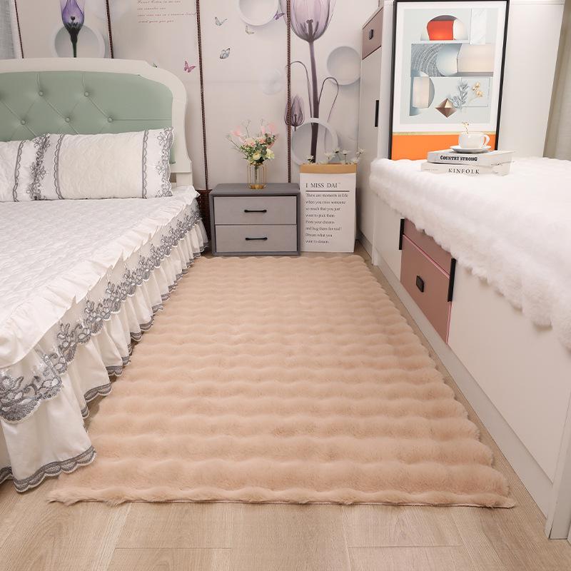 Cream Plush Carpet & Rug for Bedroom, Sofa, Bay Window, or Cloakroom