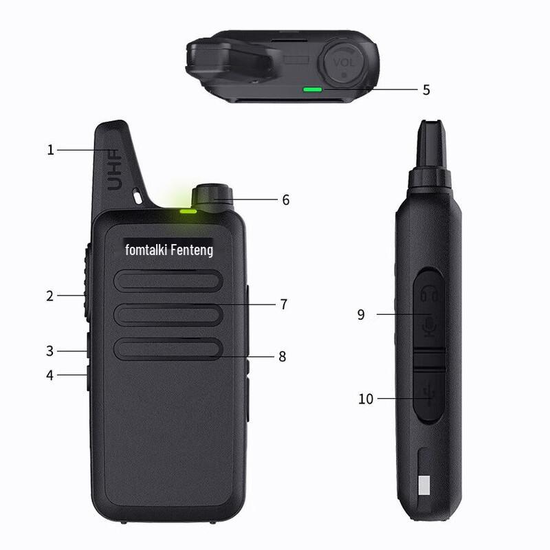 Fanteng F60 Commercial Long-Range Walkie-Talkie 6-Pack with 6-Way Charger (CN Version)