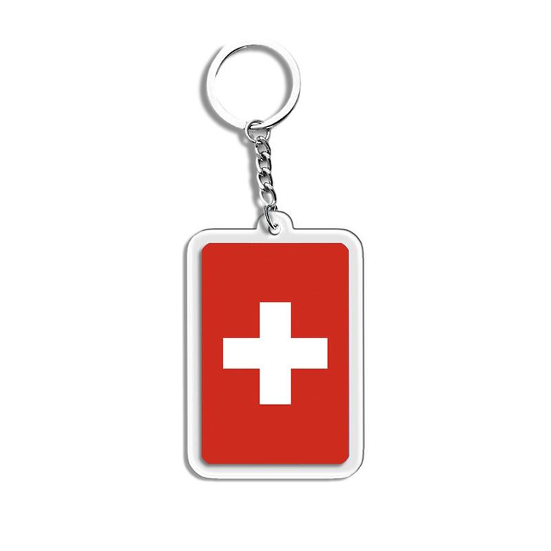 Acrylic Keychain Country Flags Collection United States Spain Russia France For Car Key Bag Gift Souvenir