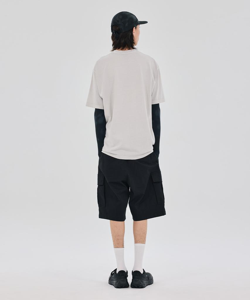 Hellinogseuweeo Garment Dyed Short Sleeve T-Shirt_Light Gray