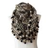 Used Faliero Sarti Silk Blend Checkered Scarf with Tassels