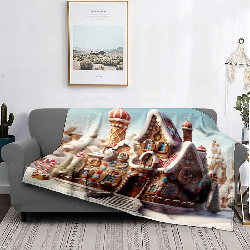 Home Decoration Plush Throw Sofa Blanket Bedspread Bed Fluffy Soft Blankets Decor Plaid Modern Halloween Merry Christmas Winter