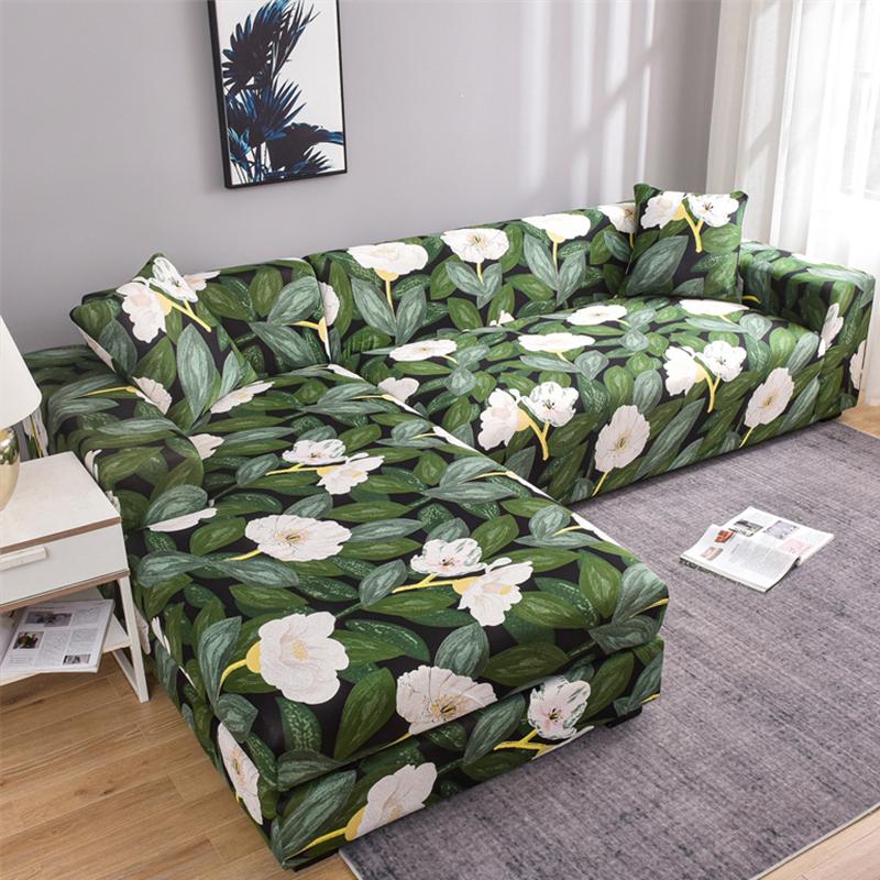 1ks Potah na pohovku na rohovou pohovku s područkou s květinovým vzorem Elastický potah vhodný pro domácí mazlíčky na sekční pohovku ve tvaru L