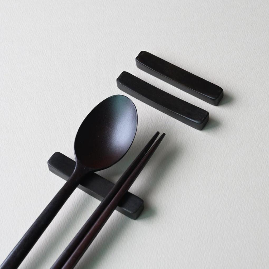 Romwood Rosewood Wooden Spoon Rest All Black