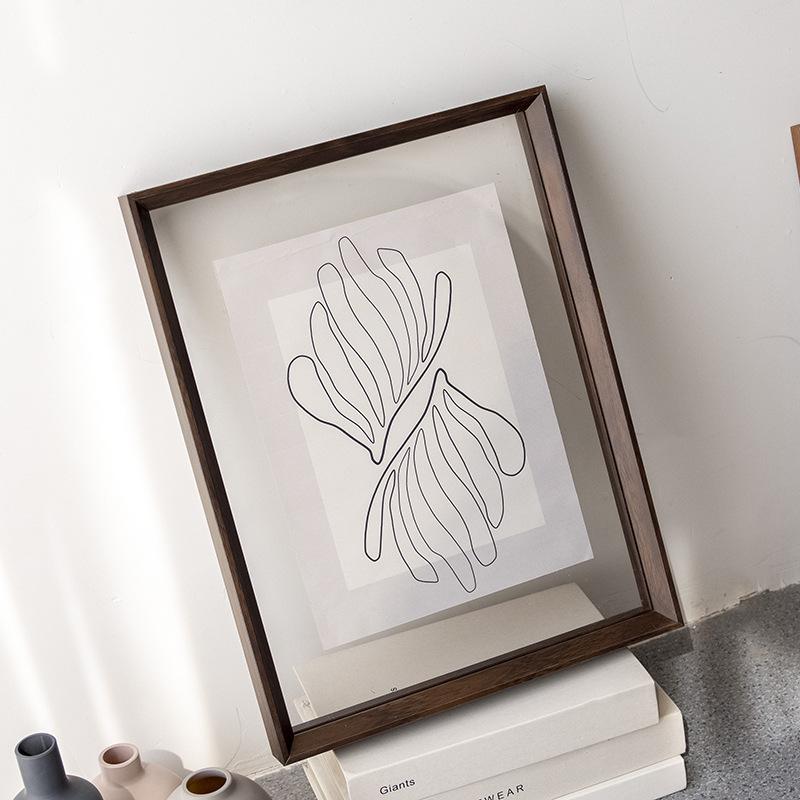 Double-sided Transparent Wooden Picture Frame Table Photo Leaf Dried Flower Specimen Mounted Display Acrylic Wall Frame 20.3x25.3cm