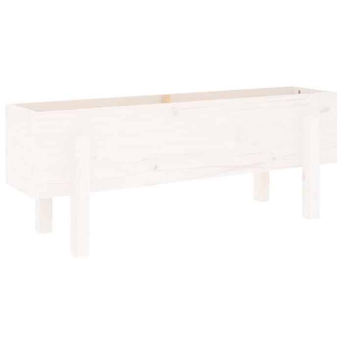 VidaXL Lit surélevé de jardin blanc 101x30x38 cm bois de pin massif 825185