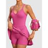 Charmleaks Tennis Dress Golf Outfits for Women Sleeveless Side Slit Active Dress Workout Romper Dresses