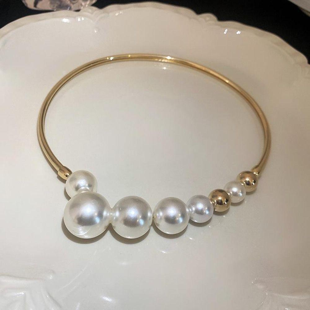 Irregular Shape Retro Pearl Necklace Exaggerated Design Evening Necklace  Party Wear