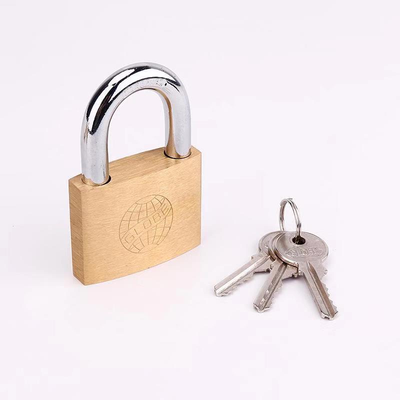 Small Brass Anti-Theft Padlock for Household Doors, Cabinets, and Dormitories with Thickened Lock Head and Key