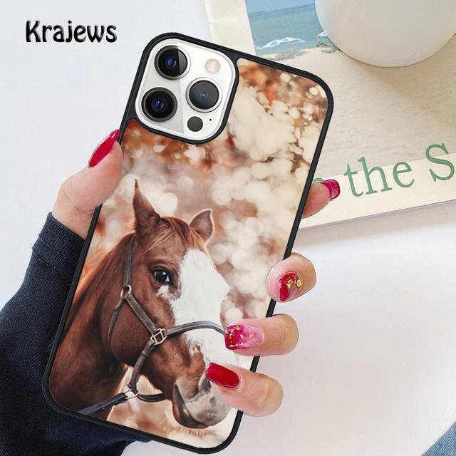 Brown Paint Horse Stallion soft Phone Case Cover For iPhone 17 Air 16 15 14 plus 12 13 pro max coque Fundas