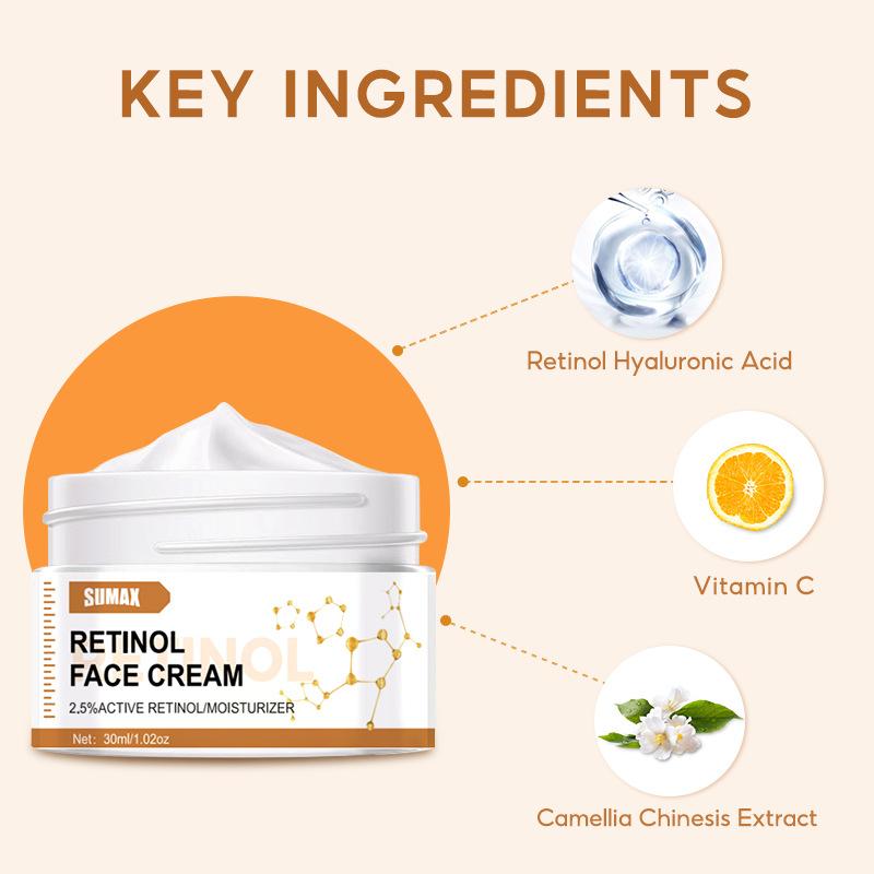 30ml Pure Retinol Face Cream Mooth Delicate Radiant and Translucent Rapid Absorption of Skin Retinol Anti Aging Serum