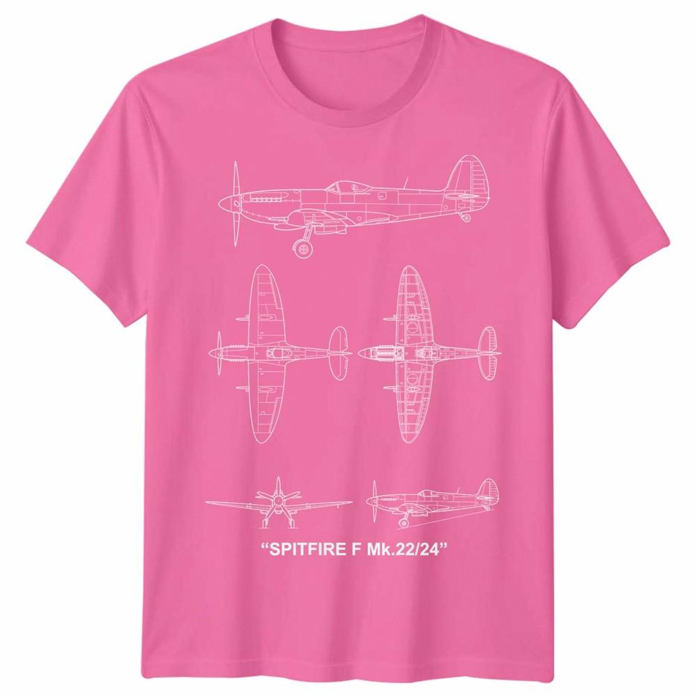 Fighter Aircraft Unisex T Shirt Technical Drawing Blueprint Ww2 Graphic Top