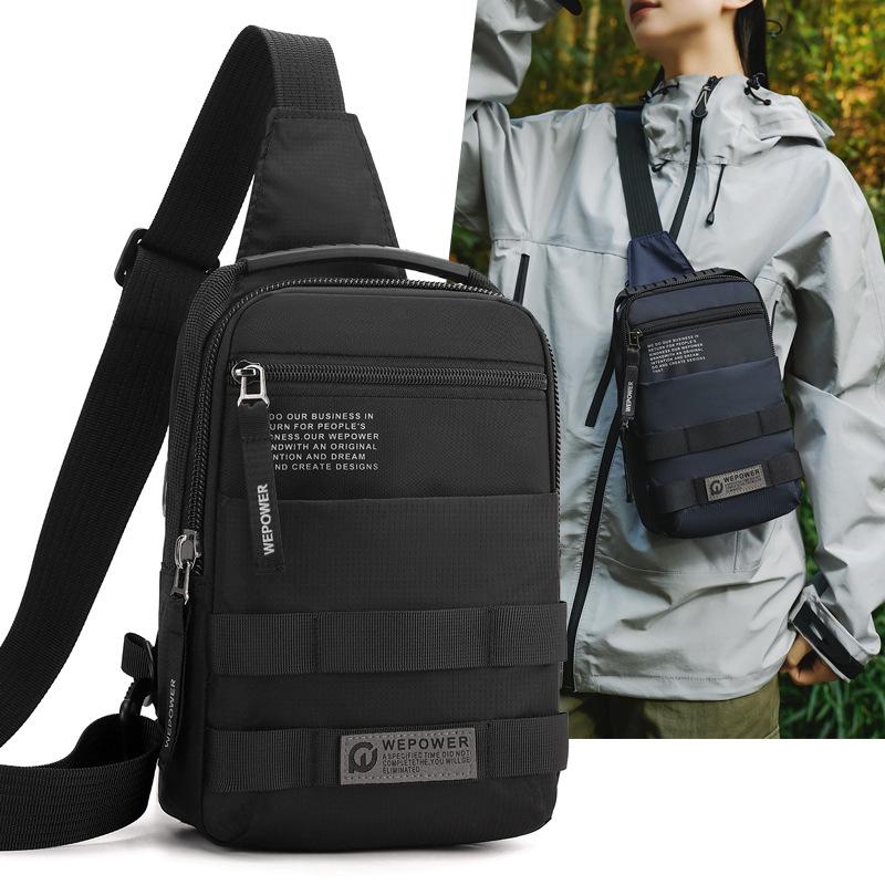 Large Capacity Men Waterproof Nylon Chest Bag Outdoor Travel Shoulder Bag High Quality Casual Crossbody Sling Backpack