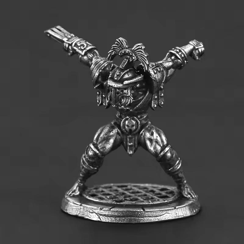 Solid Metal Dwarf  Warrior Metal Soldier Miniature Tabletop Game Piece Car Decor Birthday Gift for Men Collectible Ornament