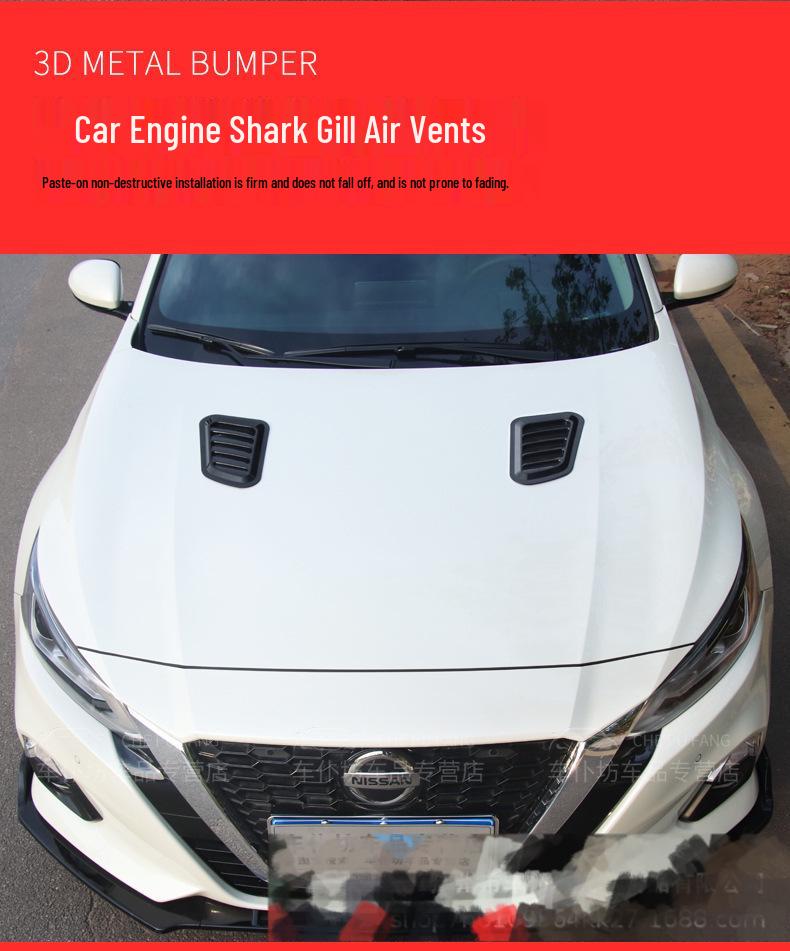 Shark Gill Car Vent Decorative Sticker - Air Intake Hood Side Vent