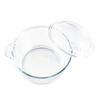 Glass Casserole Dish Microwave Oven Safe Easy Grab Round Clear Glass Casserole Baking Dish with Lid for Cooking Flat