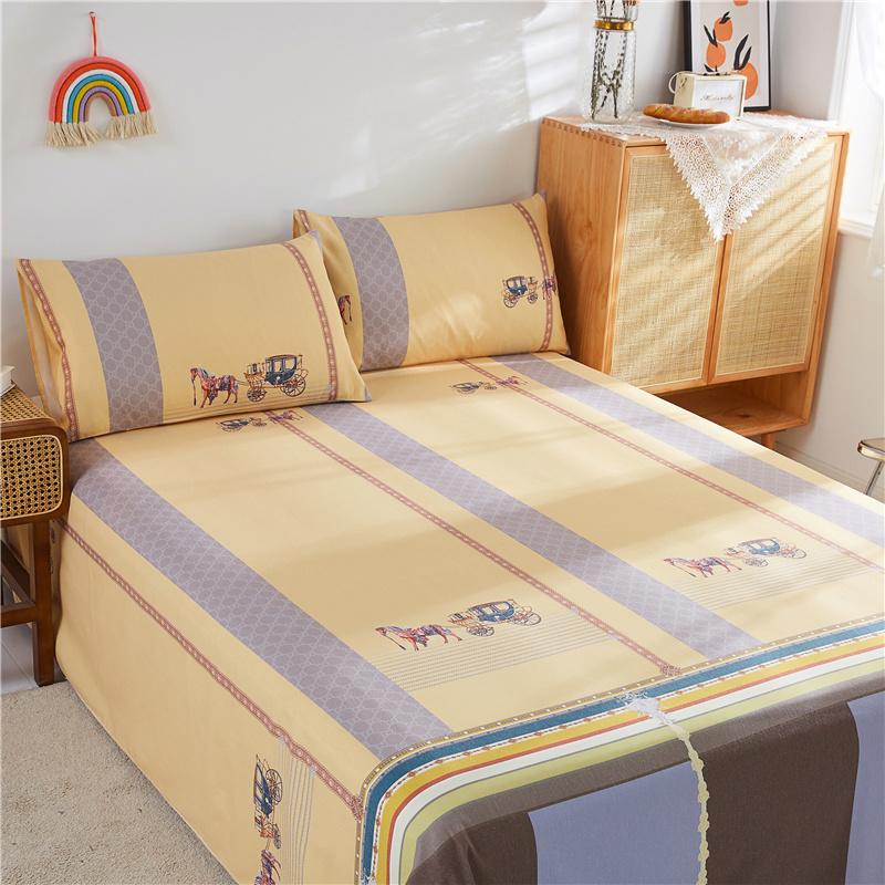 Checkered Pattern Bed Sheet Set Cotton Bed Sheets with Pillowcases Thickened Extra Soft Bedding Set Skin-friendly Breathable