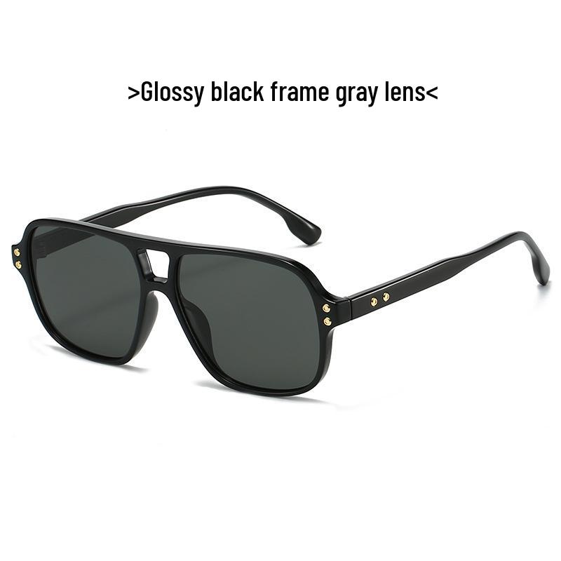 High-End Women's Retro Double Bridge Square Sunglasses