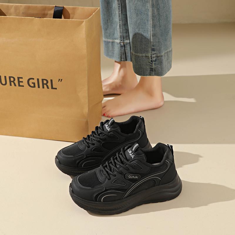 CRLAYDK Women's Platform Sneakers Casual Leather Tennis Comfort Chunky Shoes Walking Footwear Ladies Sports Trainers