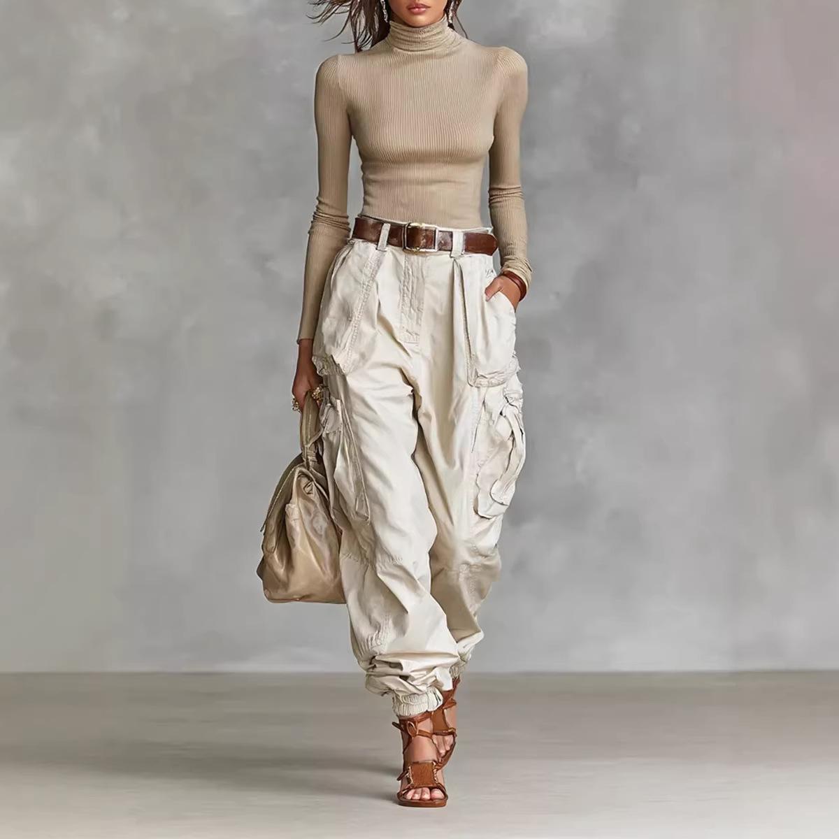 

Beige Utility Wide Leg Pants S абрикосовый
