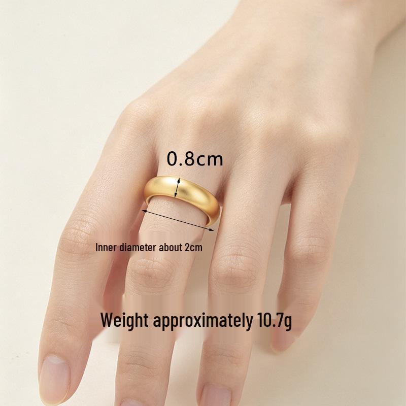 Vietnamese Sand Gold Wide Noodle Bangle for Women - Copper Alloy Simulated Jewelry