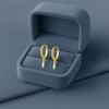 Marquise Drop Huggie Hoop Earrings - 925 Sterling Silver Yellow Plated