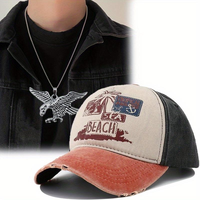 

Мужская женская спортивная бейсболка, 2 шт., бейсболка с вышитым алфавитом, кепка с утиным языком, ожерелье с подвеской в виде орла, комплект для пары, защита от солнца, шляпа от солнца оранжевый