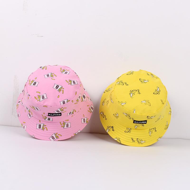 Retro canvas bucket hat female double-sided visor street casual couple basin hat