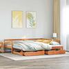 VidaXL Daybed and Trundle Bed and Drawers 90x200 Cm Solid Pine Wood, Sofa Bed, Comfortable Sofa Bed, Daybed with 3302162