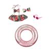 Bikini Porch Goose Outfits, Porch Goose Summer Outfits, Swimsuit with Hat Sunglasses & Swim Ring, Fit 23'' Lawn Goose Statue for Summer Outdoor Garden