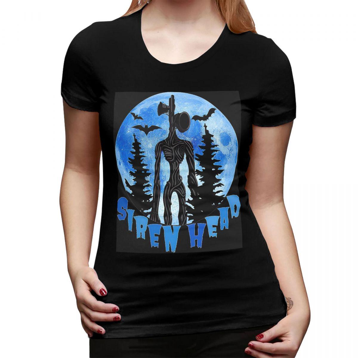 

Cartoon Horror Creepypasta Siren Head TShirt for Women Crew Neck Streetwear T Shirts Womens Short Sleeve Summer Clothes Tops 4XL