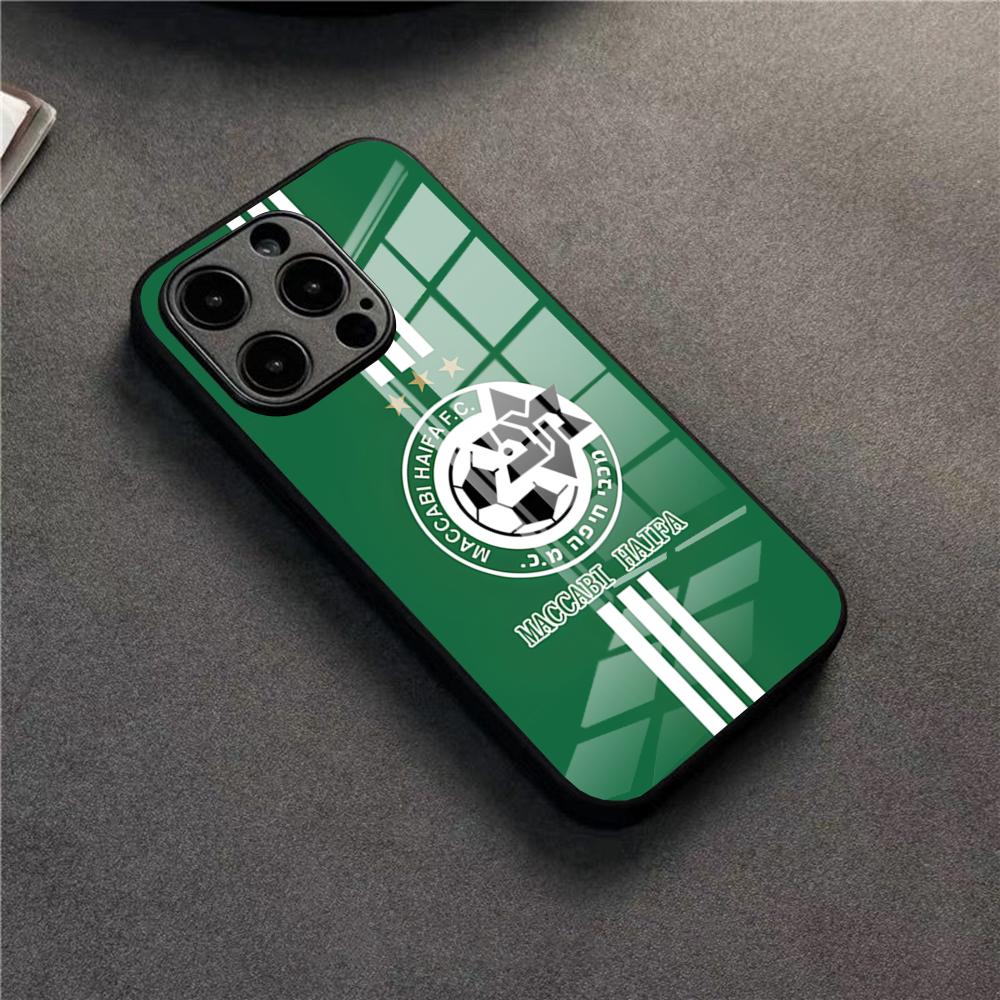 

H-HaifaS Flag M-MaccabiES Phone Case For 17 Pro Max IPhone 16 Pro 14 12 11 13 Mini X XR XS 15 Plus SE Glass Cover iPhone12 Pro