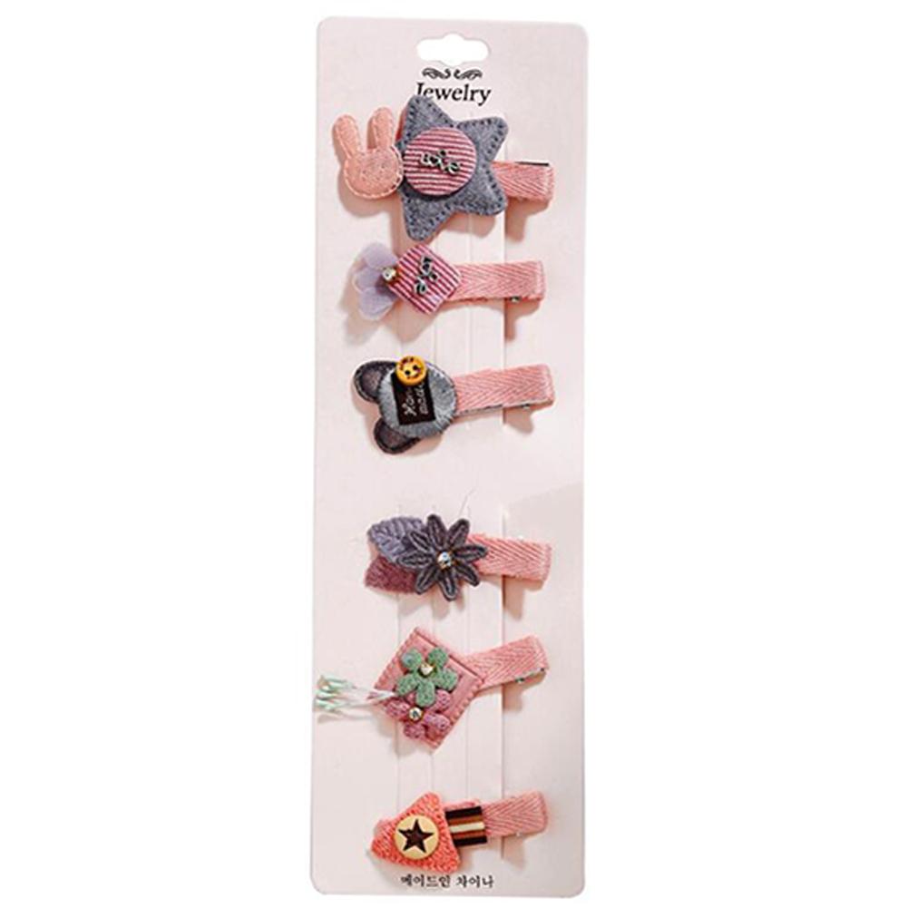 6 Piece Set Of Cute Cartoon Children'S Hairpins For Little Girls Decorated With  Hair Accessories