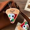 Uroczy Pluszowy Mini Wisiorek Pizza Dziewczęcy Wisiorek do Plecaka Prezent Urodzinowy Wisiorek do Kluczy
