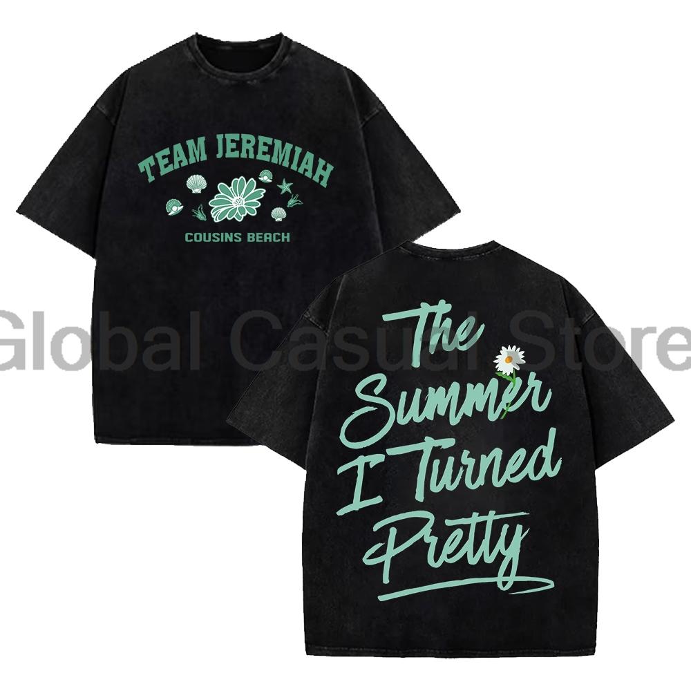 

The Summer I Turned Pretty Cousins Beach Team Jeremiah Merch Tshirt Short Sleeve Cotton Washed Tee Women Unisex Streetwear Tops 4XL