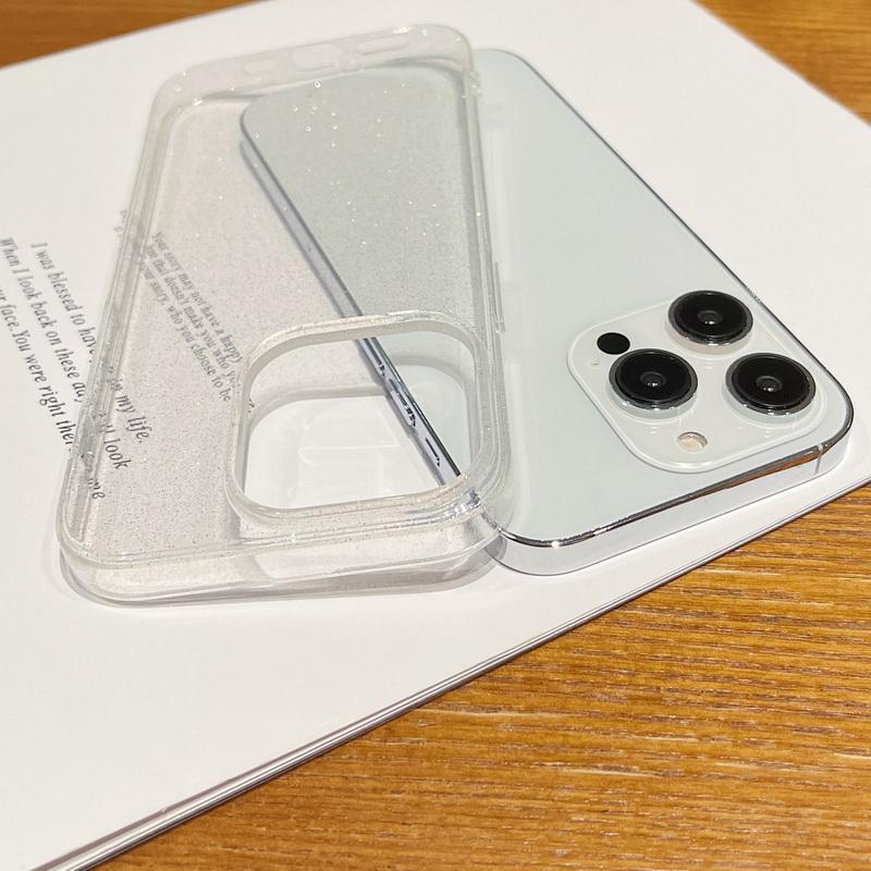 Glitter Clear Silicone Shockproof Phone Case For iPhone 16 Pro Max 15 14 Plus 13 12 11 8 7 X XR XS Max Soft Bling Transparent Phone Shell Cover