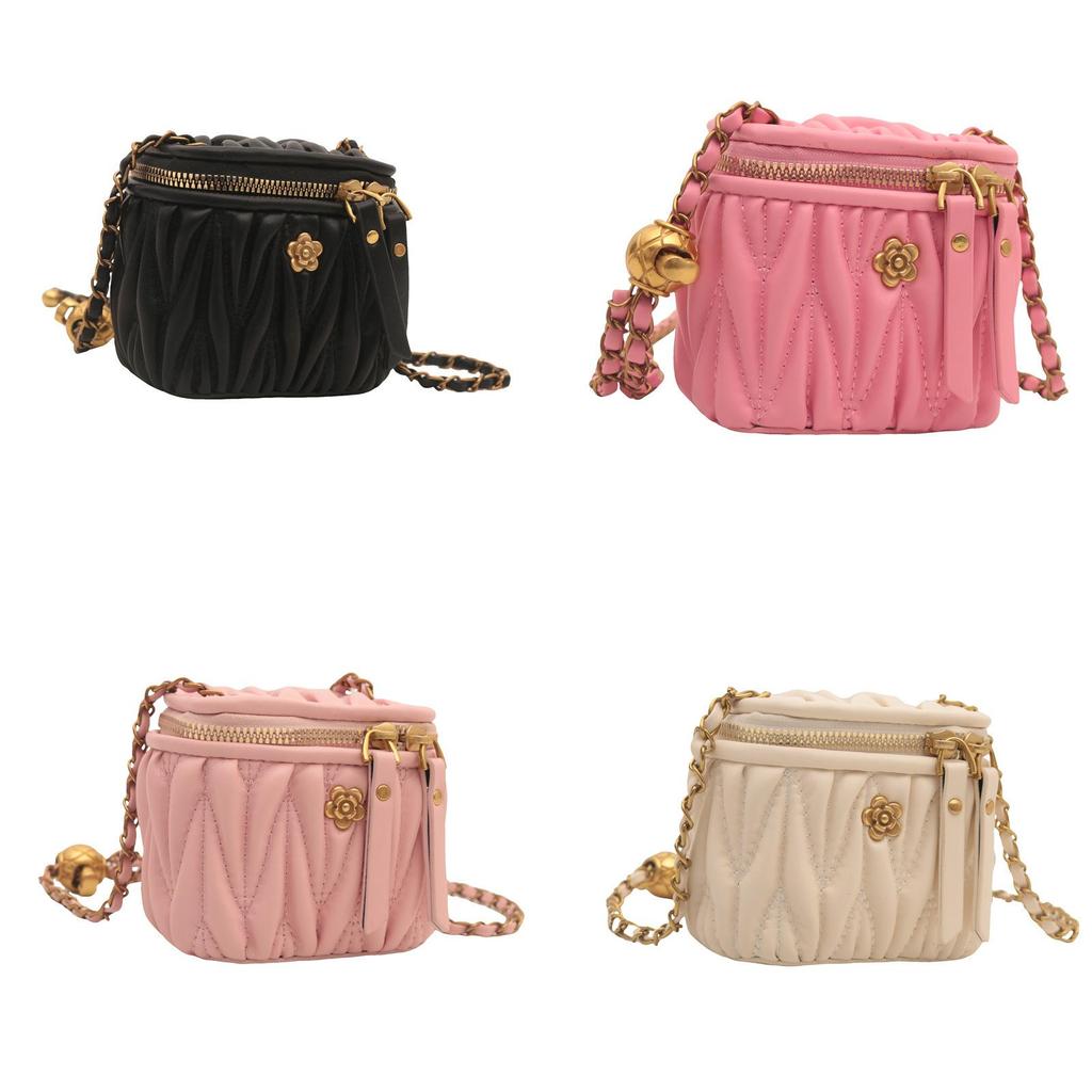 Lock Shape Flower Solid Color Single Shoulder Crossbody Bag Kids Gift Fashion