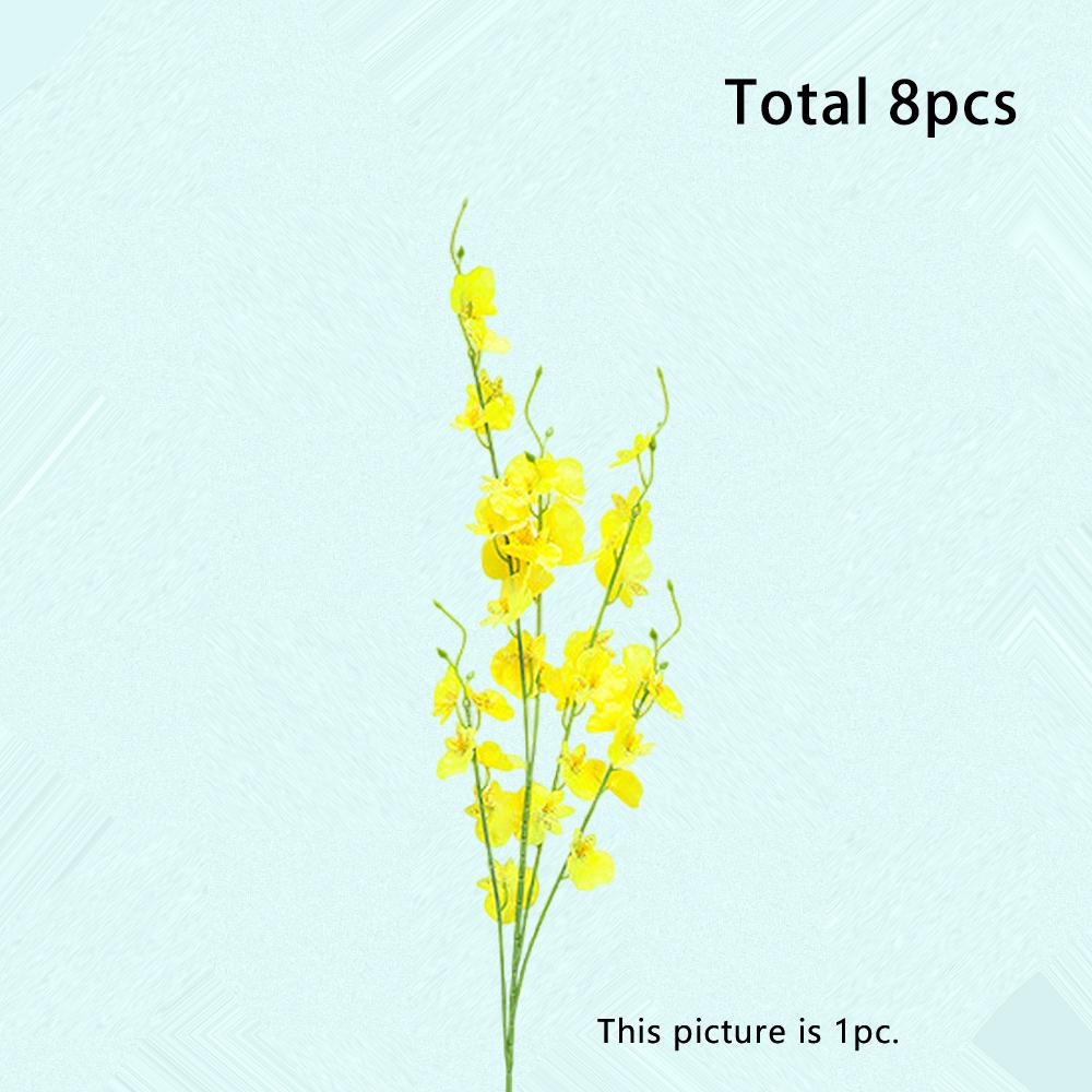 Artificial Dancing Orchid Flowers, Silk Faux Flowers Fake Butterfly Orchids Bouquet Artificial Gypsophila Flowers for Home Decor