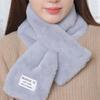 Solid Color Neck Scarf Plush Neckerchief Wrap Winter Warm Faux Rabbit Fur Scarf  Autumn Winter