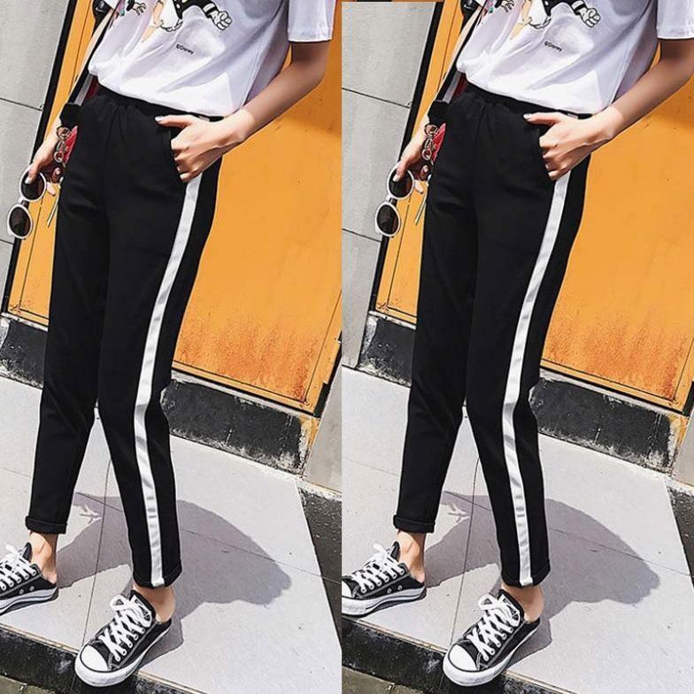 Moda Hombres Mujeres Slim Fit Chándal Lateral Raya Blanca Joggers Pantalones  de Sudor Pantalones Pantalones comprar a buen precio — entrega gratuita,  reseñas reales con fotos — Joom