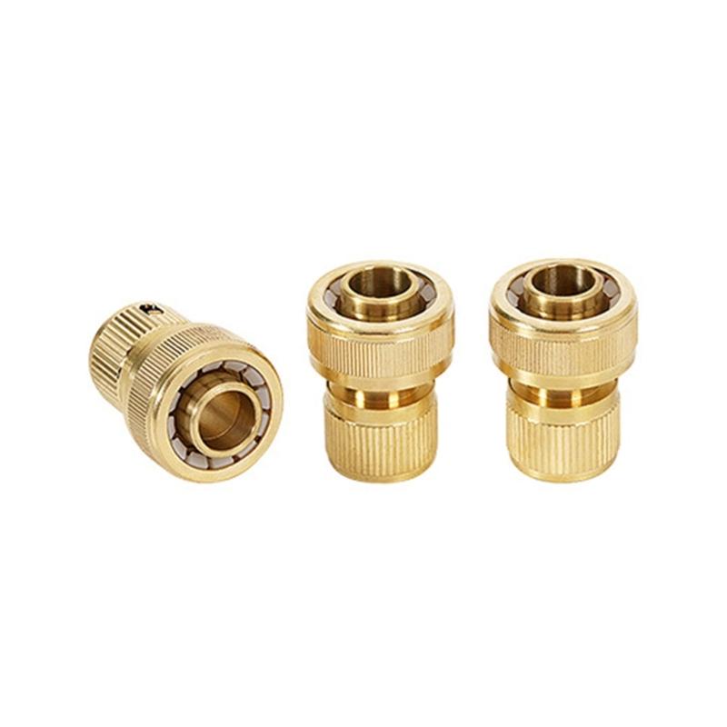 Schnellverbinder für Gartenschläuche aus massivem Messing, 2 Buchsen + 2 Stecker, Gartenschlauchanschluss, Wasserschlauchanschlüsse, Trennen