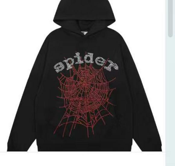 Cross-border American Trend SP5DER Spider Web Heavyweight Terry Cotton Hooded Sweatshirt for Men and Women
