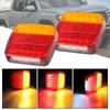 2Pcs Trailer Rear Tail Light 26LED 12V Turn Light Stop Light Reflector License Plate Light Trailer Truck