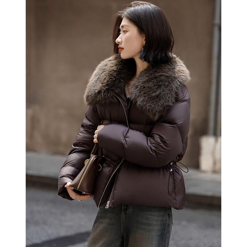 Demana Women's Detachable Fur Collar Duck Down Jacket