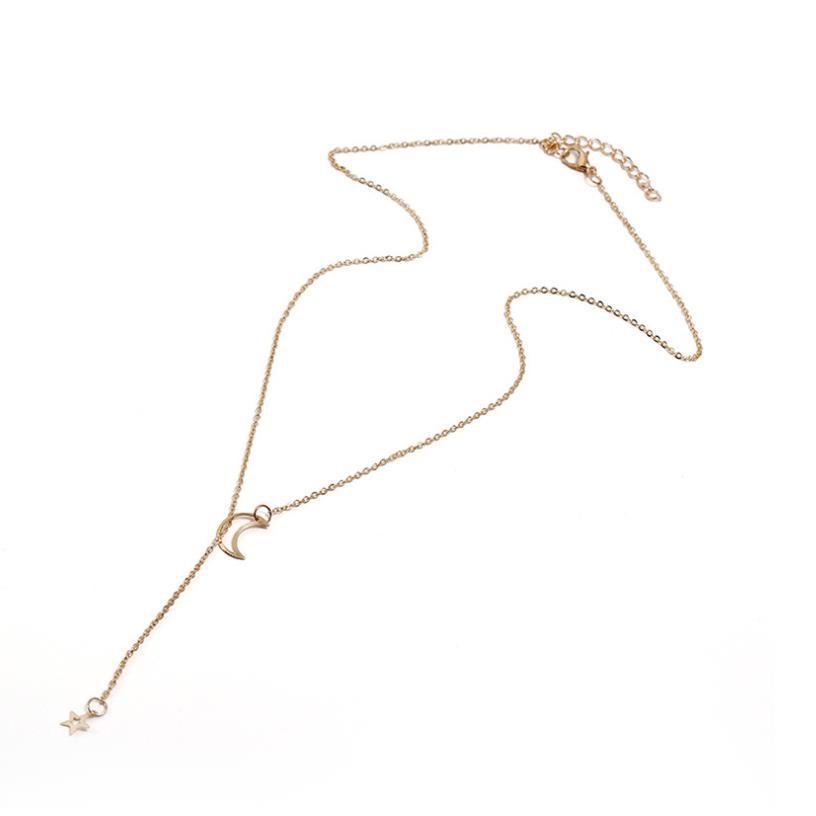 Wish New Jewelry Direct Sale Fashion Simple Moon Star Collarbone Chain Women's Necklace C171