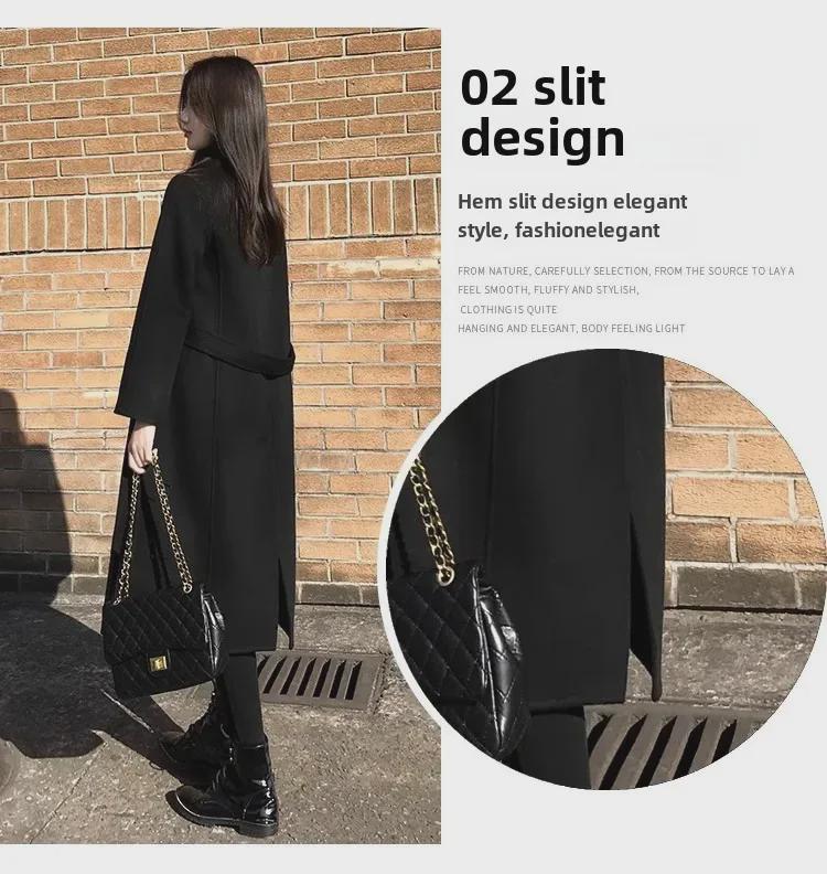 2023 Autumn/Winter Slim Double-Faced Wool Coat - Over-Knee Length