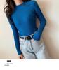 Women's 2022 Solid Color Semi-High Neck Long Sleeve Knitted Sweater